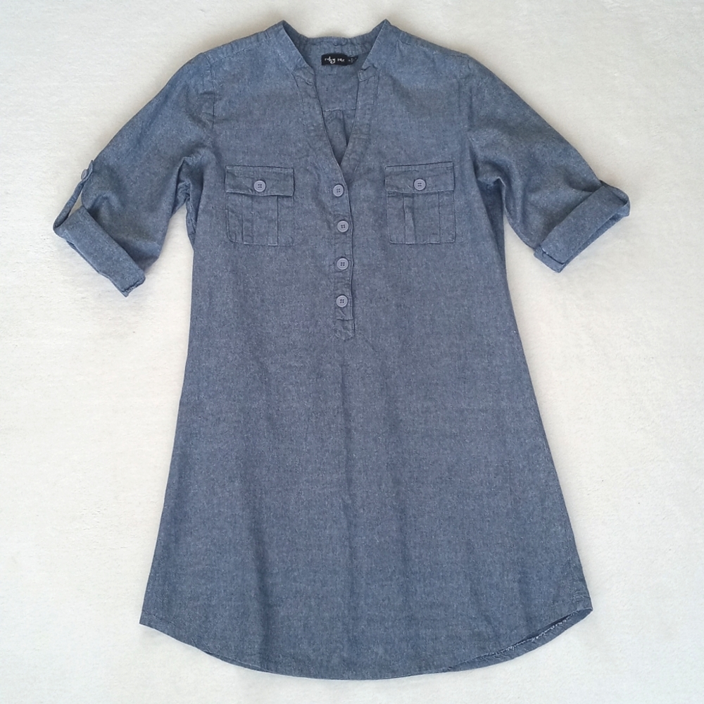 Ruby Rose Women's Soft Denim Blue Shirt 3/4 - Full Sleeve Dress Size 9 - Picture 7 of 13